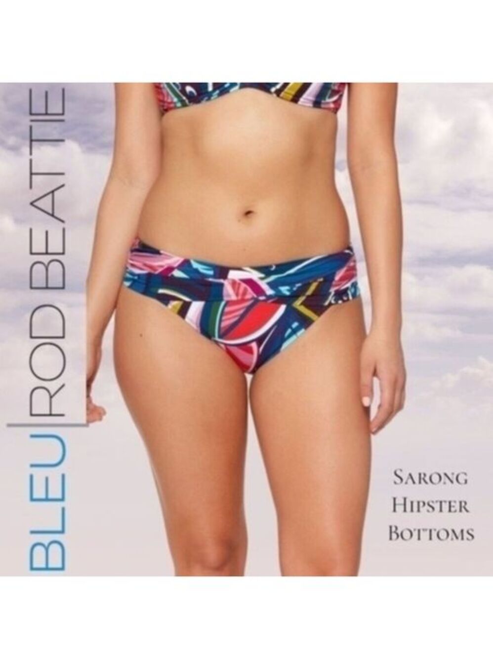 BLEU ROD BEATTIE NWT Absolutely Fabulous Floral Sarong Hipster Swim Bottom/14